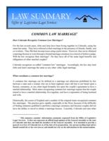 Common law marriage