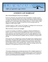 Common law marriage