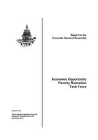 Economic Opportunity Poverty Reduction Task Force : report to the Colorado General Assembly