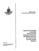 Legislative Oversight Committee concerning the treatment of persons with mental illness in the criminal and juvenile justice systems