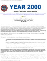 Governor's Task Force on Y2K preparedness, telecommunications sector status report, July 29, 1999