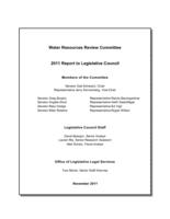 Water Resources Review Committee 2011 report to Legislative Council