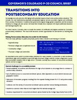 Transitions into postsecondary education