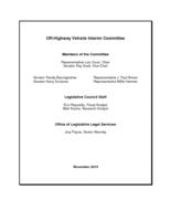 Off-Highway Vehicle Interim Committee