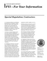 Special regulation: contractors