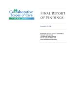 Collaborative Scopes of Care Advisory Committee, final report of findings