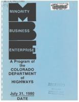 Minority business enterprise : a program of the Colorado Department of Highways