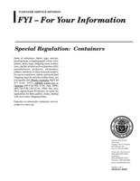 Special regulation: containers