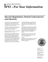 Special regulation: dental laboratories and dentists