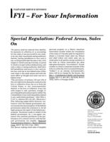 Special regulation: federal areas, sales on