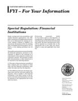 Special regulation: financial institutions