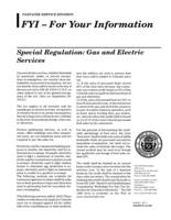 Special regulation: gas and electric services