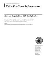 Special regulation: gift certificates