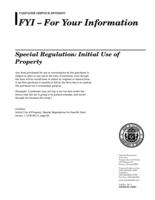 Special regulation: initial use of property