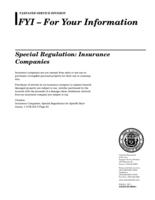 Special regulation: insurance companies