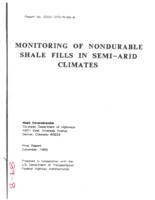 Monitoring of nondurable shale fills in semi-arid climates