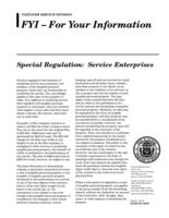 Special regulation: service enterprises