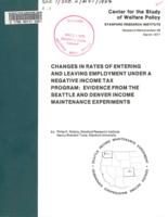 Changes in rates of entering and leaving employment under a negative income tax program : evidence from the Seattle and Denver income maintenance experiments