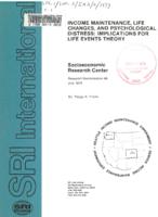 Income maintenance, life changes, and psychological distress : implications for life events theory