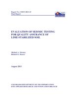 Evaluation of seismic testing for quality assurance of lime-stabilized soil