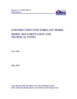 Construction cost forecast model : model documentation and technical notes