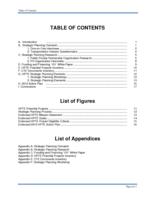 Strategic planning and 2010 action plan summary report. Table of Contents