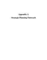 Strategic planning and 2010 action plan summary report. Appendices