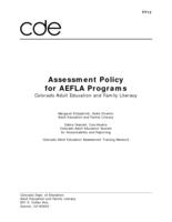 Assessment policy for AEFLA programs