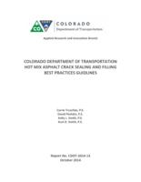 Colorado Department of Transportation hot mix asphalt crack sealing and filling best practices guidelines