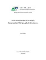 Best practices for full-depth reclamation using asphalt emulsions