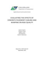 Evaluating the effects of concrete pavement curling and warping on ride quality