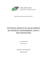 Potential impacts of solar arrays on highway environment, safety and operations