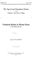 Variation studies in brome grass : a preliminary report