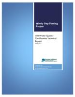 Windy Gap firming project : 401 water quality certification technical report
