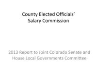 2013 report to Joint Colorado Senate and House Local Governments Committee