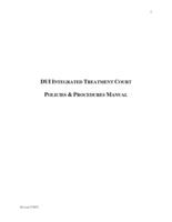 DUI integrated treatment court policies & procedures manual