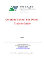 Colorado school bus driver trainer guide