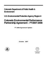Colorado Environmental Performance Partnership Agreement, FY2007-2008 : FY 2008 agreement/update