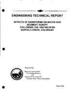 Effects of rainstorms of water and sediment runoff following the 1996 wildfire Buffalo Creek, Colorado