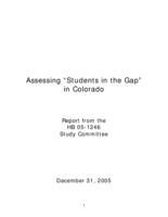 Assessing students in the gap in Colorado : report