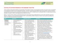 Statewide transit plan. Summary of Comments