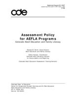 Assessment policy for AEFLA programs