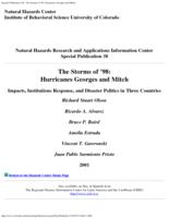 The Storms of '98 : Hurricanes Georges and Mitch : impacts, institutions' response and disaster politics in three countries