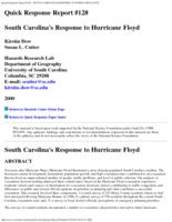 South Carolina's response to Hurricane Floyd