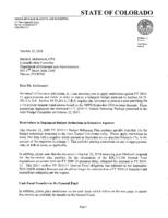 Governor Bill Ritter's FY 2010-11 budget balancing package. Restriction Letter