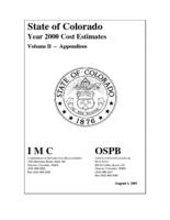 State of Colorado year 2000 cost estimates. Volume 2: Appendices