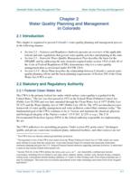 Statewide water quality management plan. Chapter 2 Water Quality Planning and Management in Colorado