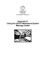 Child care center manual 2014. Appendix D: Using the CACFP Web-Based System Message Center