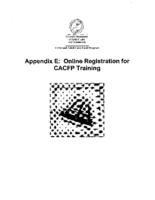 Child care center manual 2014. Appendix E: Online Registration for CACFP Training