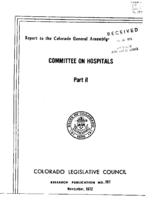 Legislative Council report to the Colorado General Assembly